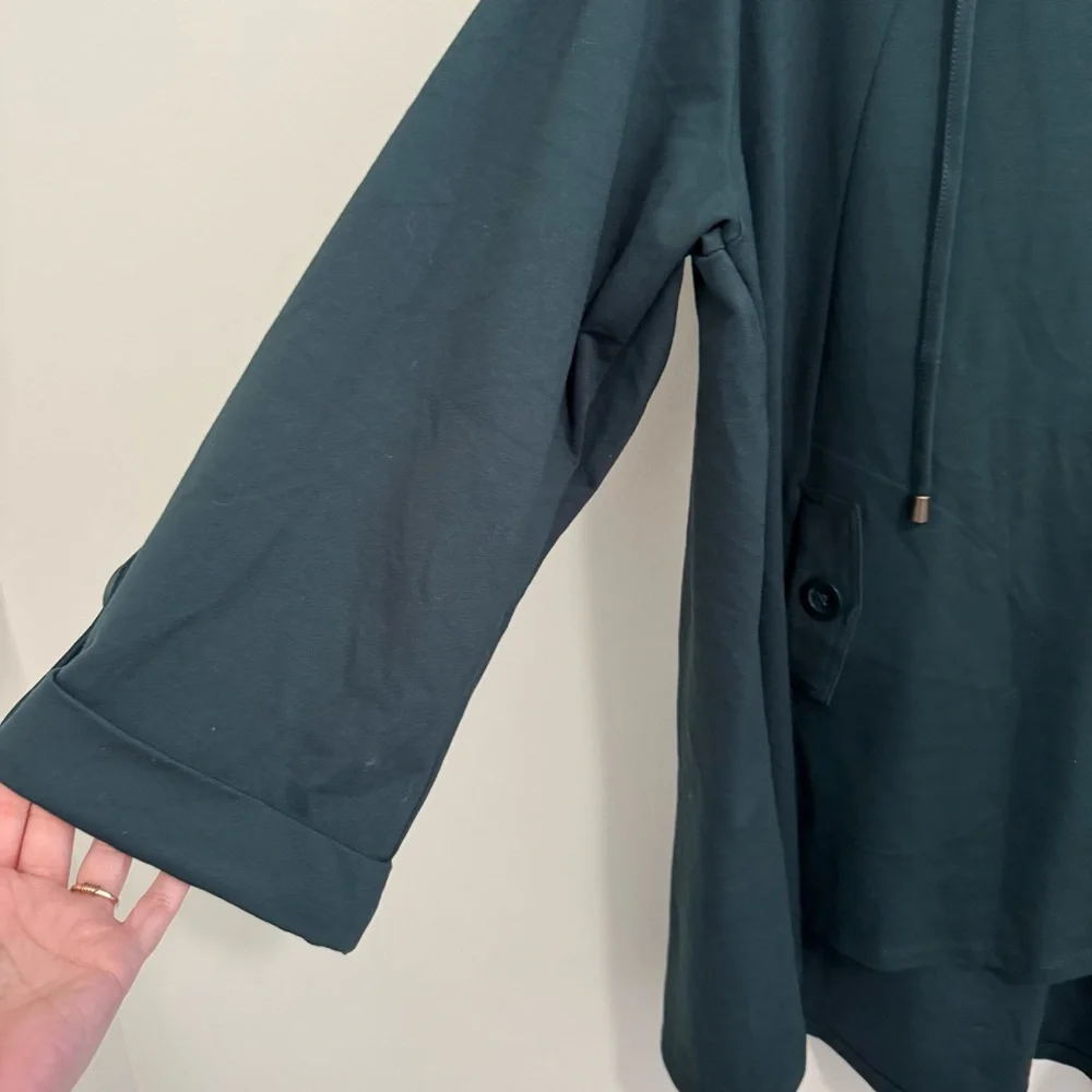 Christian Siriano Dark Teal Hooded Jacket